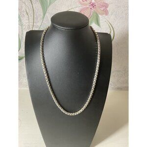 Silver Box Chain Necklace With Round Magnetic Clasp Elegant & Versatile Design